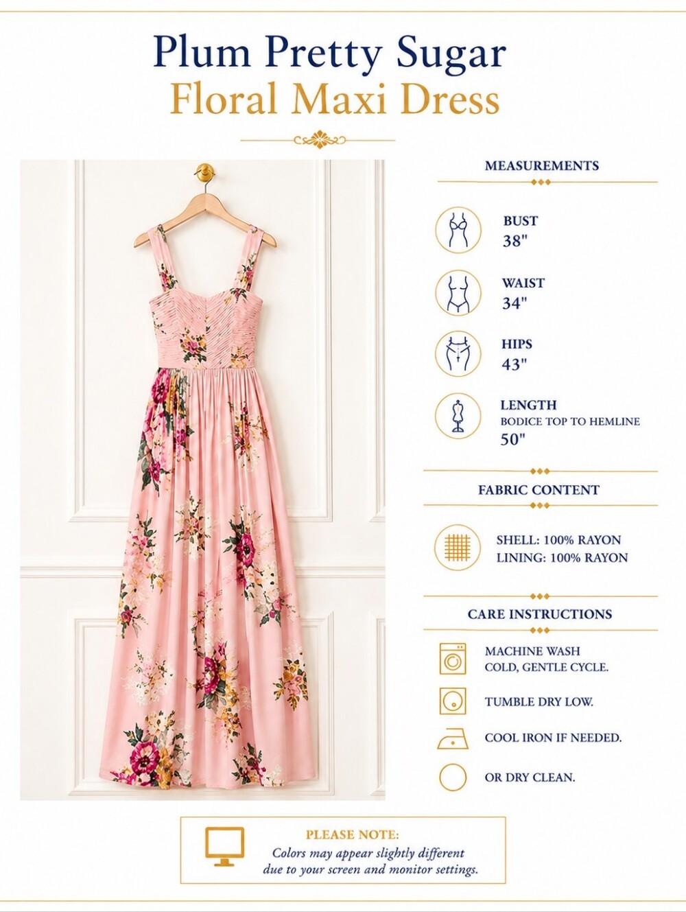 Plum Pretty Sugar | Floral Maxi Dress | Size 10 Removable Straps Pink Romantic - Picture 5 of 10